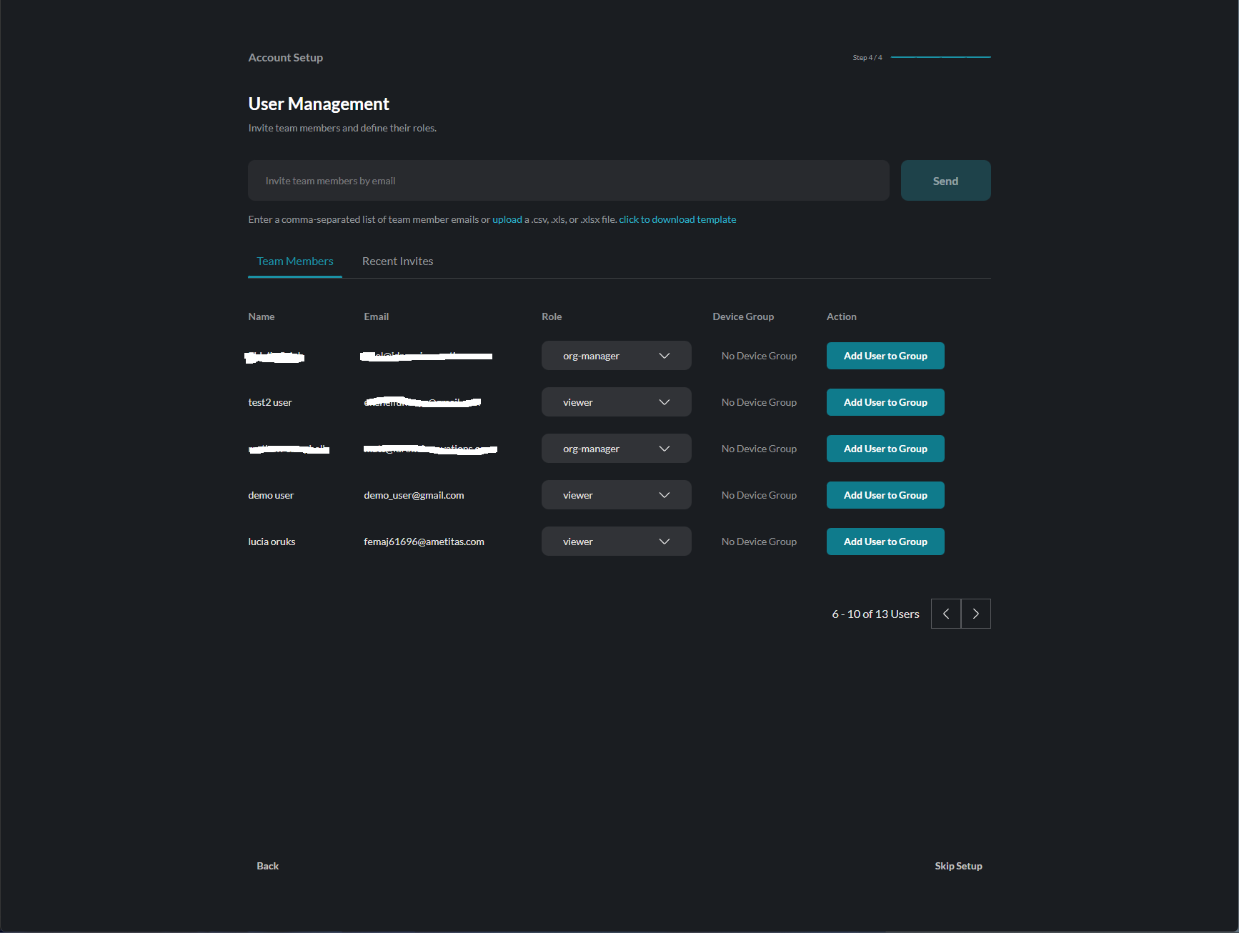 User Management Setup